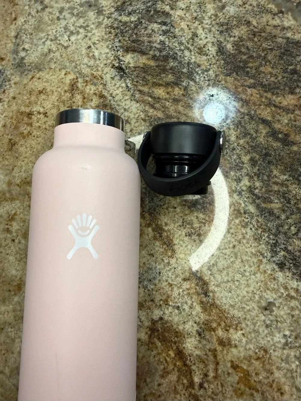 Hydro Flask Pink Stainless Steel Water Bottle with Black Cap